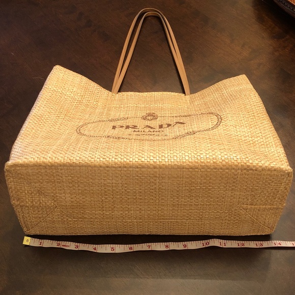 Prada Beige Woven Tote Bag - Picture 2 of 11